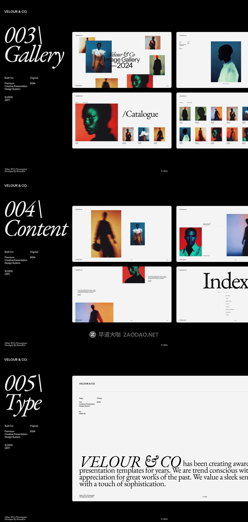 227页品牌宣传策划提案书图文排版演示文稿幻灯片Figma格式模板套件素材 Velour & Co Presentation Kit插图9