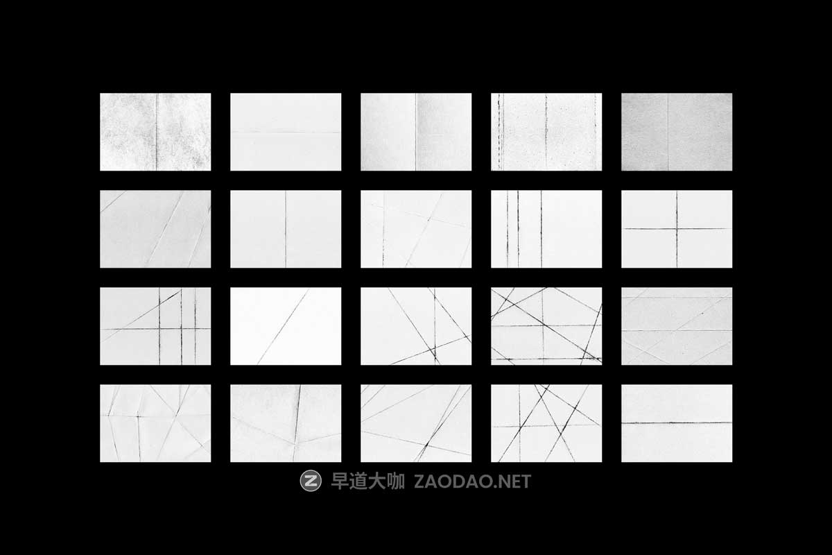 40款粗犷黑白做旧折痕杂点纸张纹理肌理模拟JPG高清背景图设计素材 Crumpled Paper Textures Collection插图3