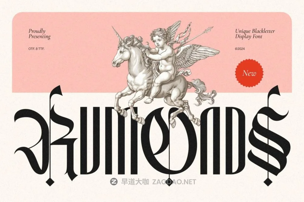 现代哥特式品牌海报徽标设计装饰英文字体安装包 Rumonds – Blackletter Gothic插图 现代哥特式品牌海报徽标设计装饰英文字体安装包 Rumonds – Blackletter Gothic插图