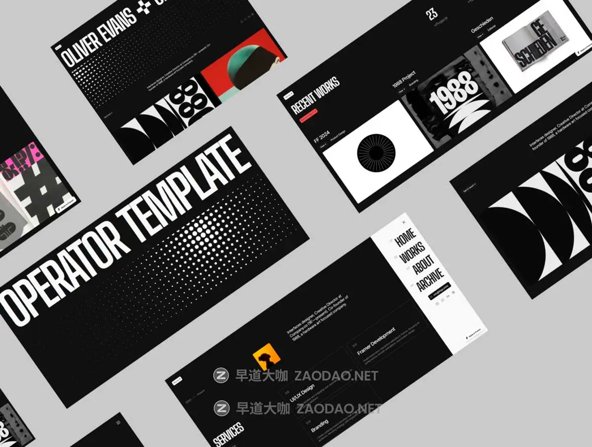 超酷暗黑系响应式作品集创意机构网站用户界面WEB UI设计Figma模板素材 Operator – Framer Portfolio Template插图4 超酷暗黑系响应式作品集创意机构网站用户界面WEB UI设计Figma模板素材 Operator – Framer Portfolio Template插图4
