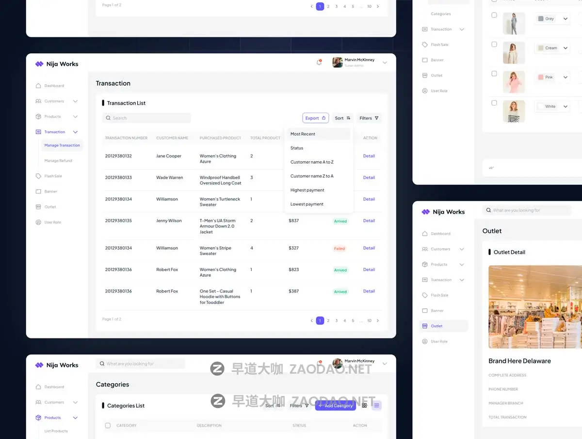 80+屏电商商城销售数据统计仪表盘用户界面WEB UI设计Figma模板套件 OOTD ~ E-Commerce Dashboard Kit插图6 80+屏电商商城销售数据统计仪表盘用户界面WEB UI设计Figma模板套件 OOTD ~ E-Commerce Dashboard Kit插图6
