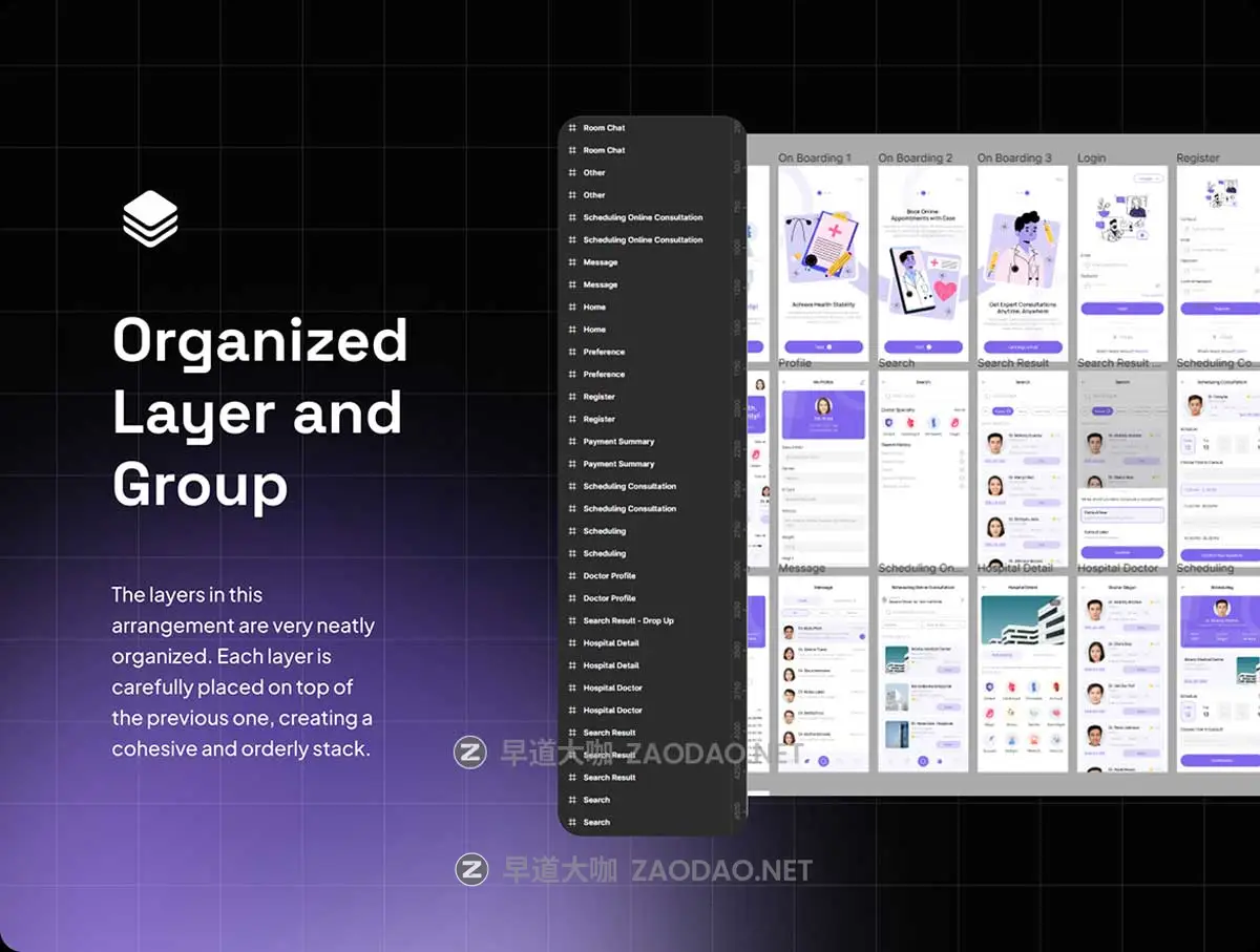 40+屏双配色医疗保健健康医院软件APP UI界面设计Figma模板套件 GoDoc – Health Care App Mobile UI KIT插图4 40+屏双配色医疗保健健康医院软件APP UI界面设计Figma模板套件 GoDoc – Health Care App Mobile UI KIT插图4