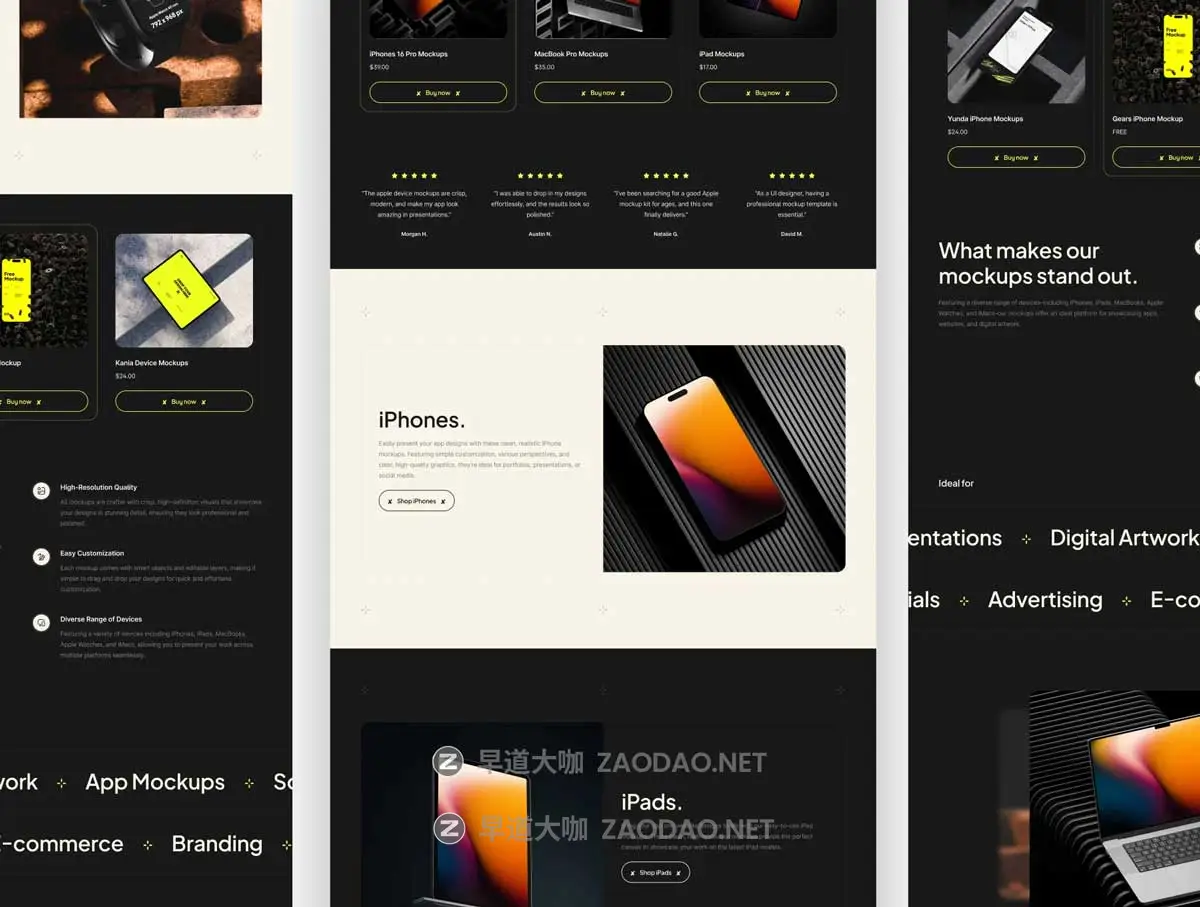 暗黑系响应式电子商务商城产品销售在线购物网站WEB UI界面设计Figma模板+源码素材 MockOS – Digital Store UI Template插图3 暗黑系响应式电子商务商城产品销售在线购物网站WEB UI界面设计Figma模板+源码素材 MockOS – Digital Store UI Template插图3