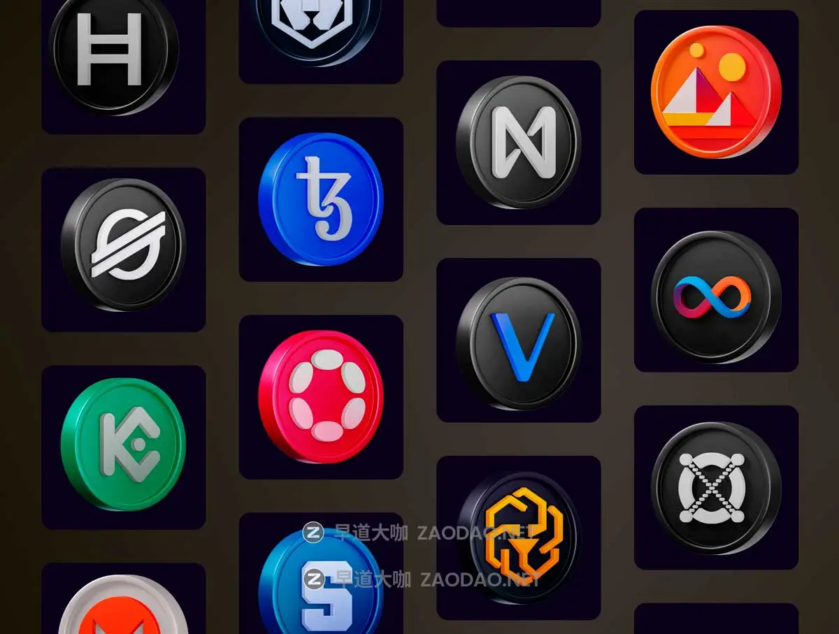 20款创意质感金融科技加密货币3D图标设计Blender/Figma/AE动画素材包 Animated Crypto Coins vol.2插图4 20款创意质感金融科技加密货币3D图标设计Blender/Figma/AE动画素材包 Animated Crypto Coins vol.2插图4