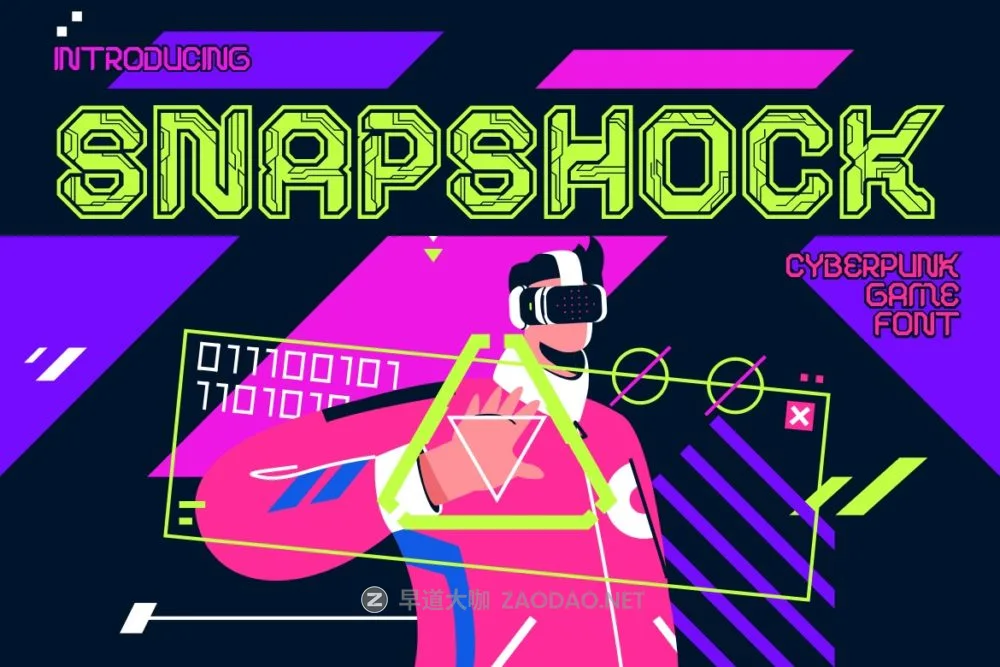 未来科幻赛博朋克游戏电竞海报广告标题设计装饰英文字体 Snapshock – Cyberpunk Game Font插图 未来科幻赛博朋克游戏电竞海报广告标题设计装饰英文字体 Snapshock – Cyberpunk Game Font插图