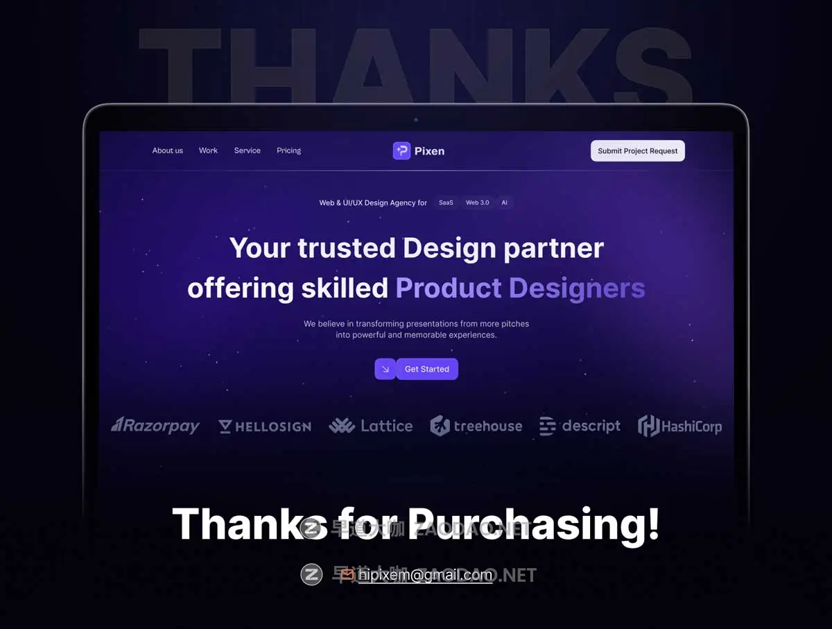 75+屏响应式暗黑系数字科技网络服务网站WEB UI界面设计Figma模板素材 Pixen – Digital Agency Website Template插图6 75+屏响应式暗黑系数字科技网络服务网站WEB UI界面设计Figma模板素材 Pixen – Digital Agency Website Template插图6
