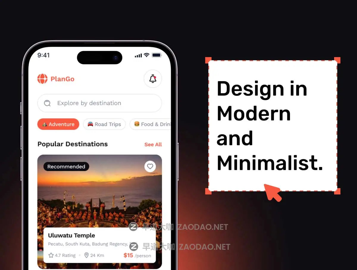 65+屏双配色AI智能旅行旅游路线规划景点航班旅馆预订APP UI界面设计Figma模板套件 PlanGo – AI Trip Planner Mobile App UI Kit插图4 65+屏双配色AI智能旅行旅游路线规划景点航班旅馆预订APP UI界面设计Figma模板套件 PlanGo – AI Trip Planner Mobile App UI Kit插图4