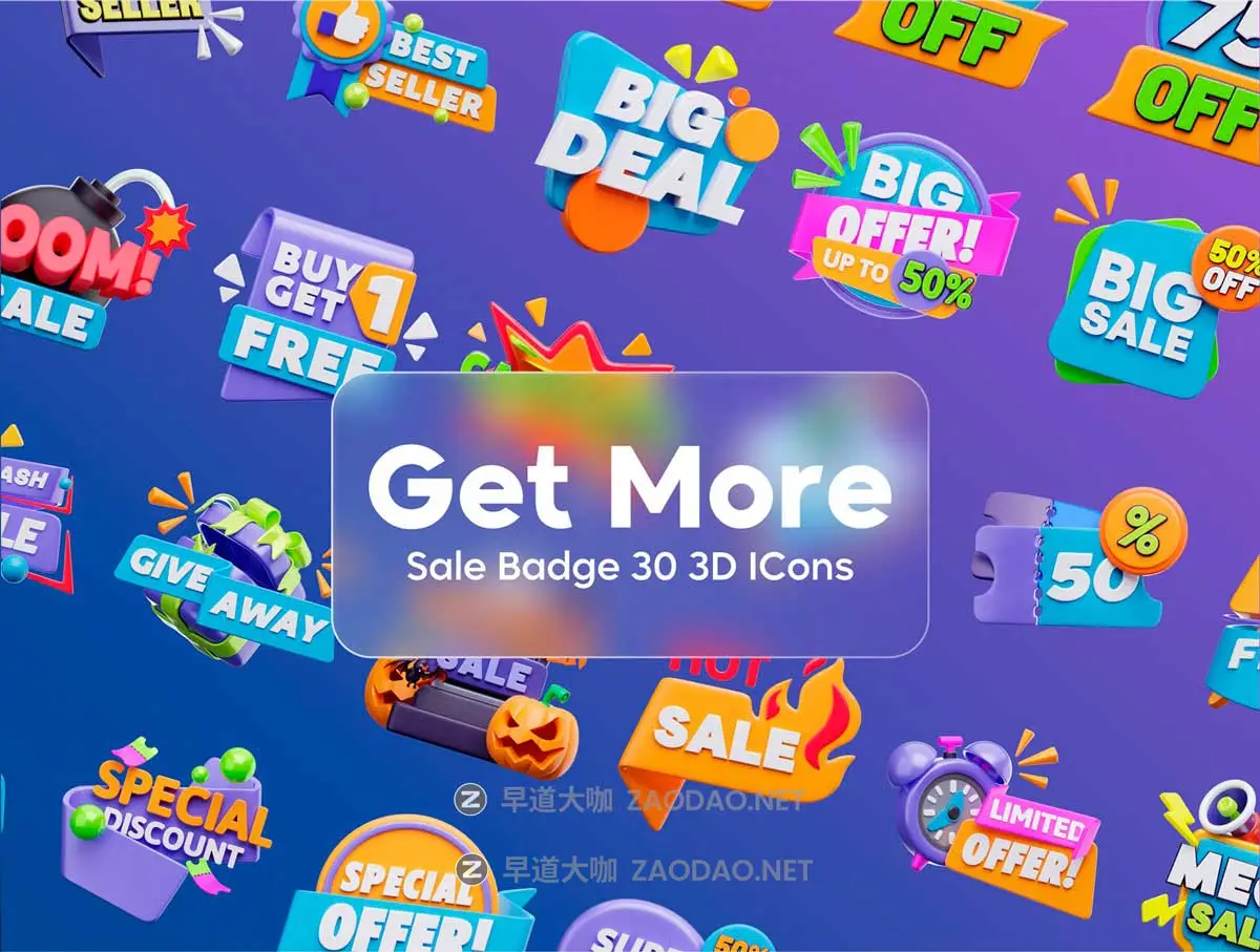 30款创意电商销售促销打折3D三维插图图标Icons设计Blender/OBJ/PNG格式素材 Sale Badge 3D Icon Set插图4 30款创意电商销售促销打折3D三维插图图标Icons设计Blender/OBJ/PNG格式素材 Sale Badge 3D Icon Set插图4