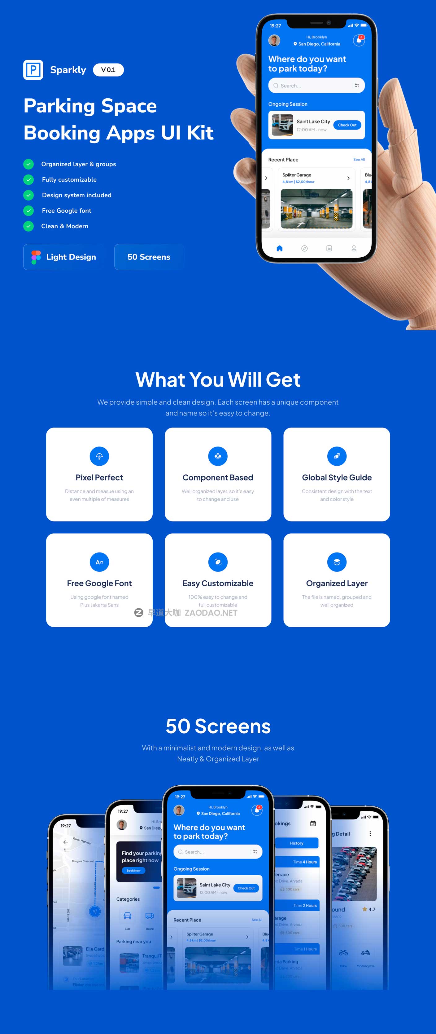 50屏现代极简停车位在线预订APP软件UI界面设计Figma模板套件素材 Sparkly – Parking Space Booking Mobile App UI Kit插图5 50屏现代极简停车位在线预订APP软件UI界面设计Figma模板套件素材 Sparkly – Parking Space Booking Mobile App UI Kit插图5