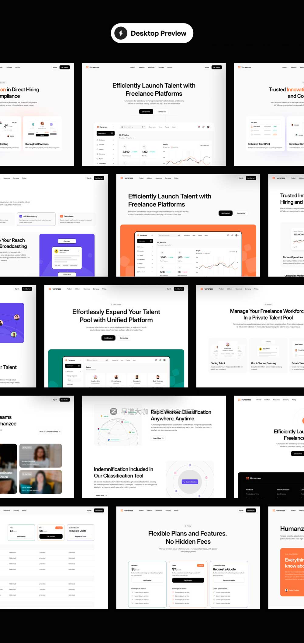 35+屏专业响应式HR人力资源网站WEB UI界面设计Figma模板套件 Humanzee – HR Solutions – Website Template UI Kit插图7 35+屏专业响应式HR人力资源网站WEB UI界面设计Figma模板套件 Humanzee – HR Solutions – Website Template UI Kit插图7