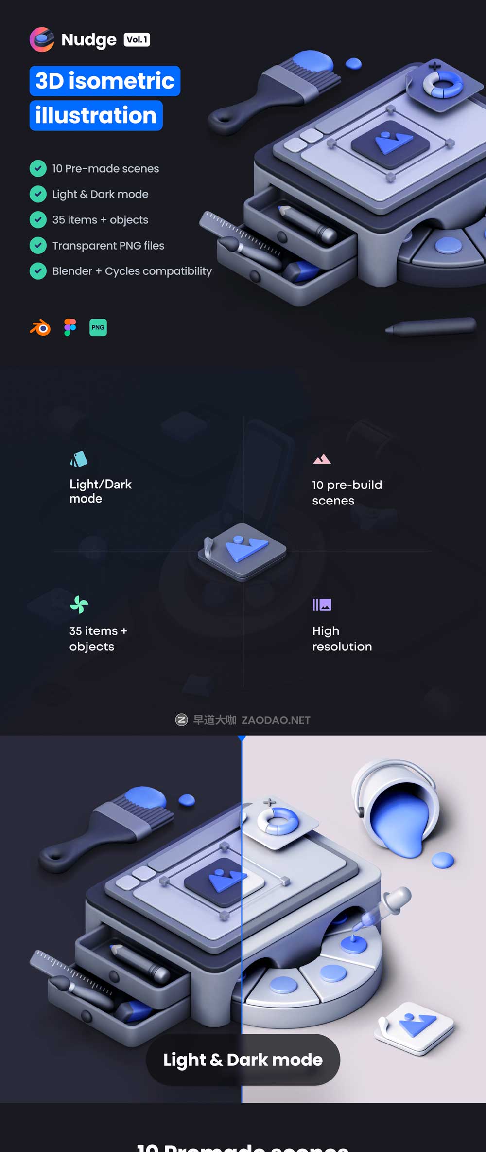 45款未来科技电脑手机手表游戏手柄3D插图图标Blender/Figma/PNG格式素材 Nudge Vol.1 – Isometric Illustration插图8