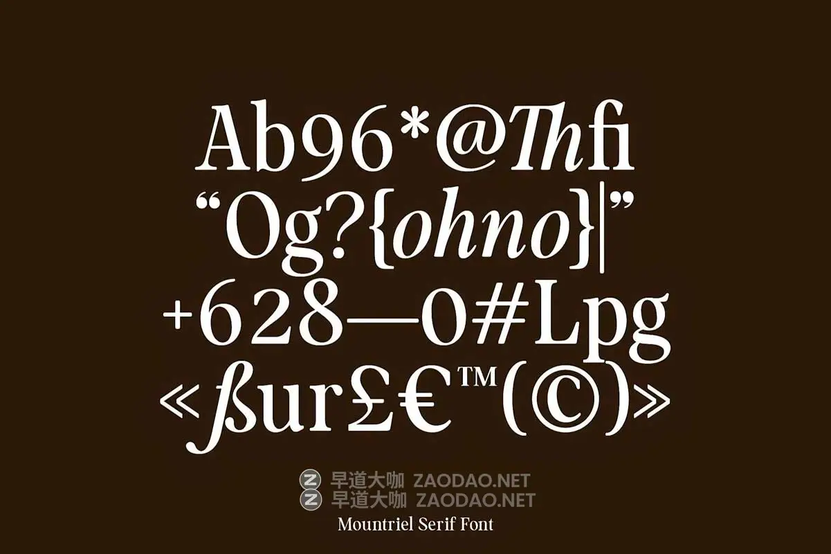 90年代复古永恒欧风杂志海报标题LOGO设计PSAI衬线英文字体素材 Mountriel — Classic Serif Font插图7 90年代复古永恒欧风杂志海报标题LOGO设计PSAI衬线英文字体素材 Mountriel — Classic Serif Font插图7