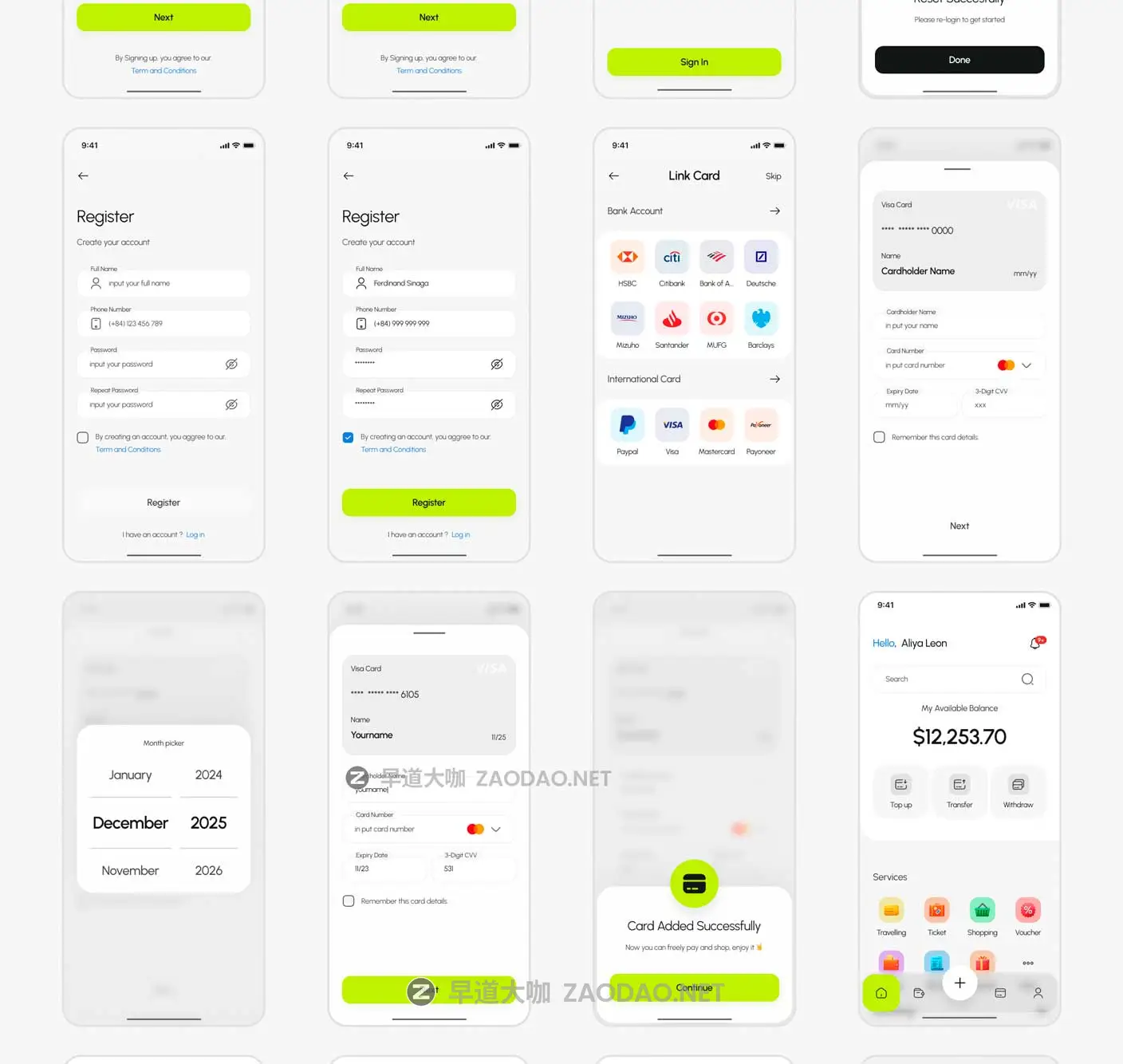 135+屏双配色金融科技财务管理理财电子钱包APP UI界面设计Figma模板套件 BrePay – Digital Wallet Finance App UI Kit插图9 135+屏双配色金融科技财务管理理财电子钱包APP UI界面设计Figma模板套件 BrePay – Digital Wallet Finance App UI Kit插图9