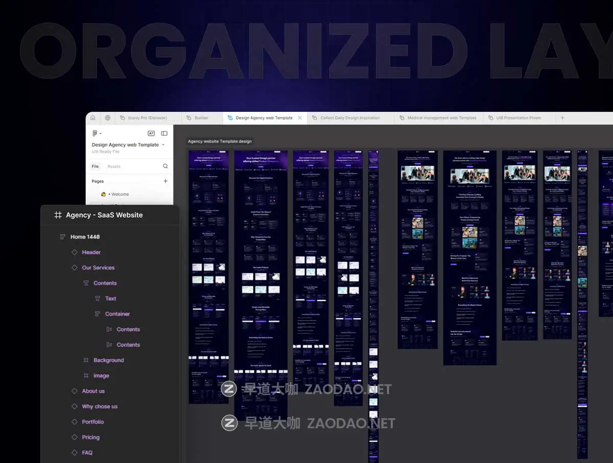75+屏响应式暗黑系数字科技网络服务网站WEB UI界面设计Figma模板素材 Pixen – Digital Agency Website Template插图3 75+屏响应式暗黑系数字科技网络服务网站WEB UI界面设计Figma模板素材 Pixen – Digital Agency Website Template插图3