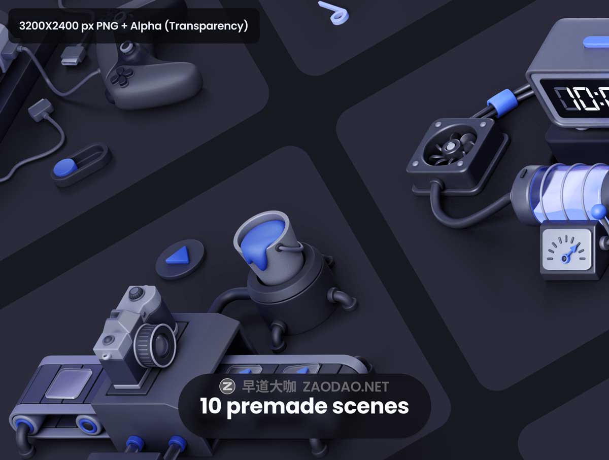 45款未来科技电脑手机手表游戏手柄3D插图图标Blender/Figma/PNG格式素材 Nudge Vol.1 – Isometric Illustration插图2