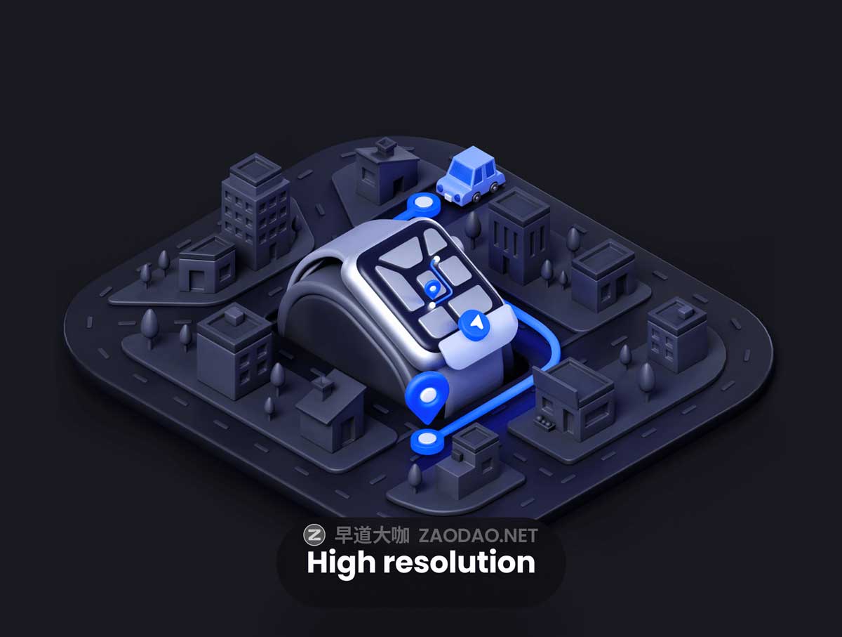 45款未来科技电脑手机手表游戏手柄3D插图图标Blender/Figma/PNG格式素材 Nudge Vol.1 – Isometric Illustration插图4