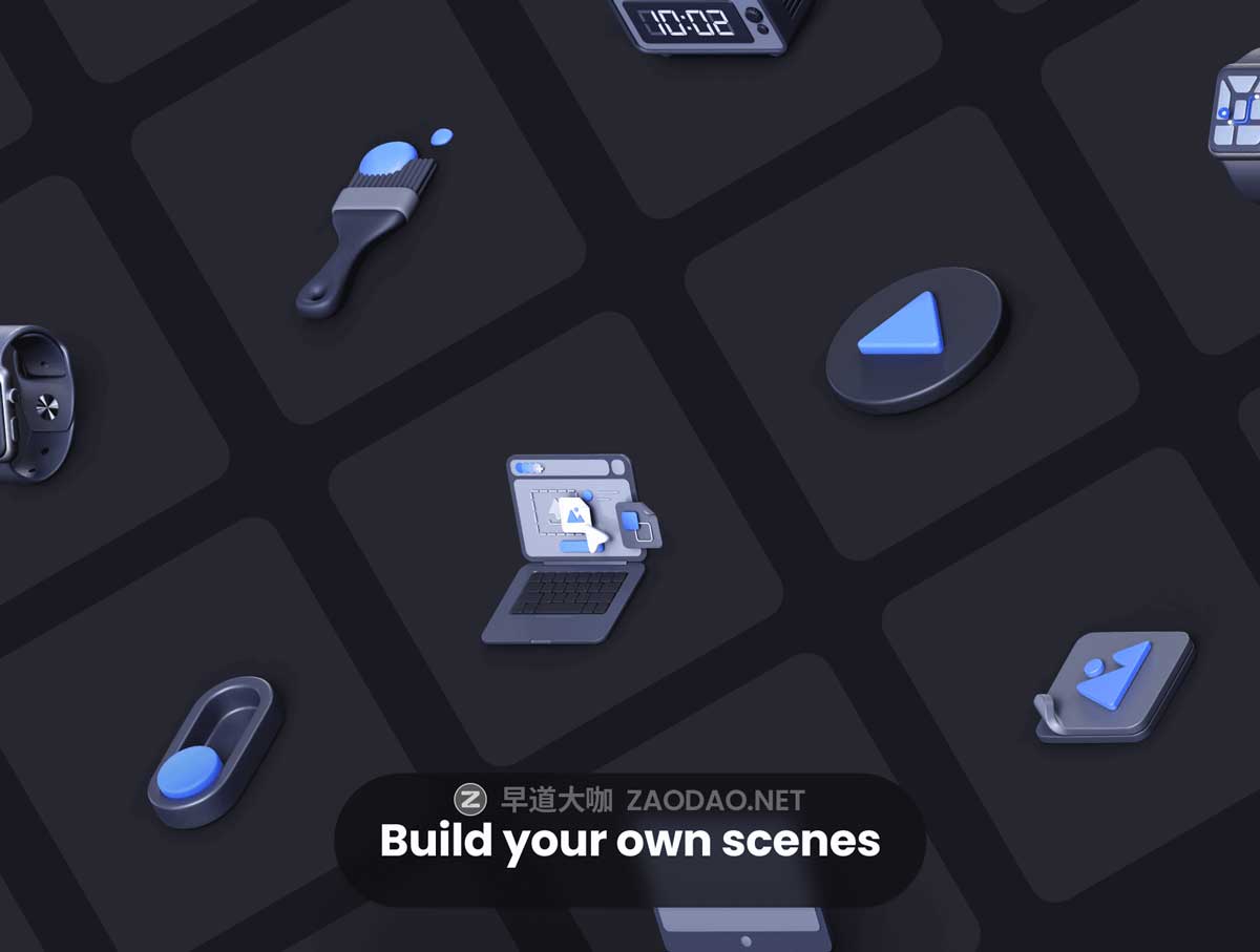 45款未来科技电脑手机手表游戏手柄3D插图图标Blender/Figma/PNG格式素材 Nudge Vol.1 – Isometric Illustration插图7