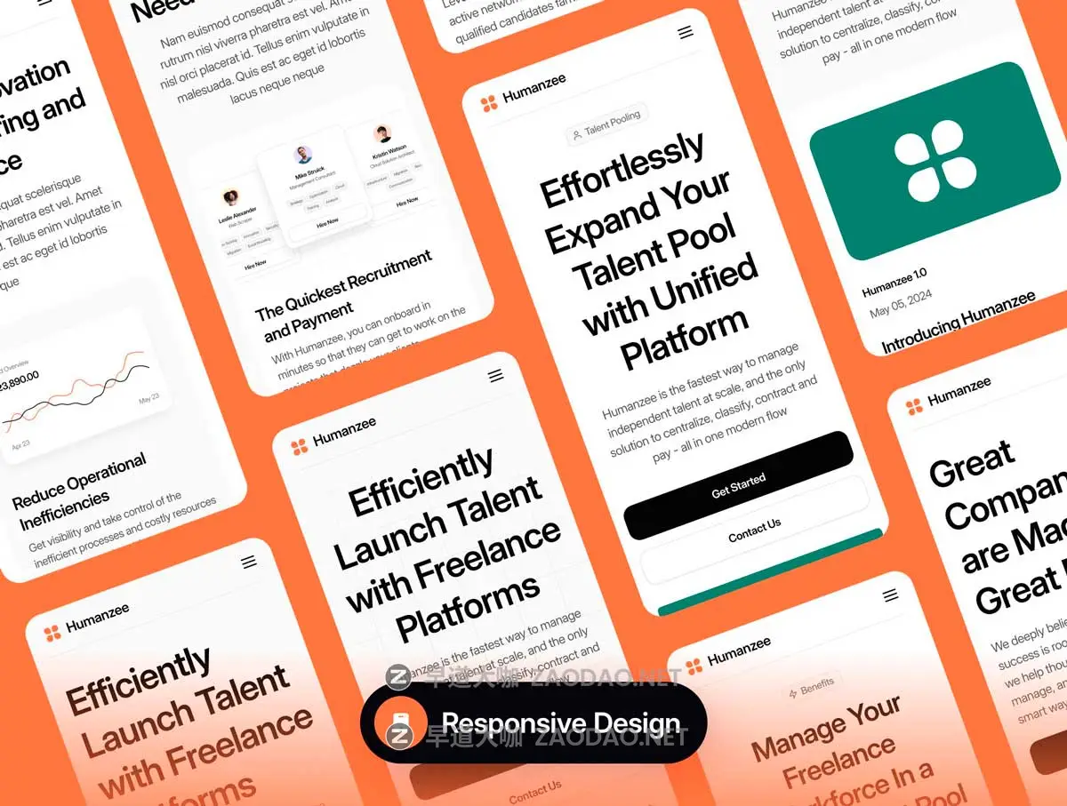 35+屏专业响应式HR人力资源网站WEB UI界面设计Figma模板套件 Humanzee – HR Solutions – Website Template UI Kit插图3 35+屏专业响应式HR人力资源网站WEB UI界面设计Figma模板套件 Humanzee – HR Solutions – Website Template UI Kit插图3