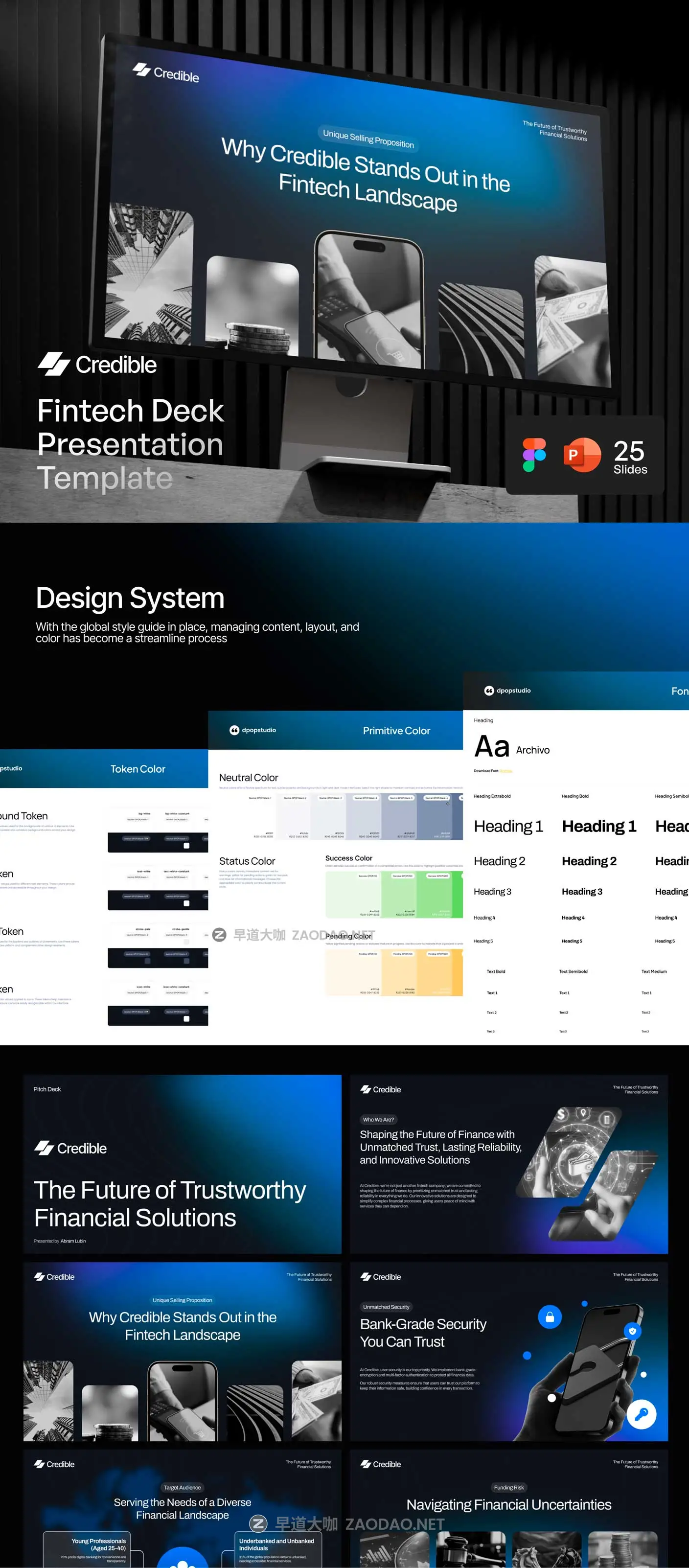 25页极简创意金融科技品牌宣传提案演示文稿幻灯片设计PPT/Figma模板素材 Credible – Fintech Deck Presentation插图6 25页极简创意金融科技品牌宣传提案演示文稿幻灯片设计PPT/Figma模板素材 Credible – Fintech Deck Presentation插图6