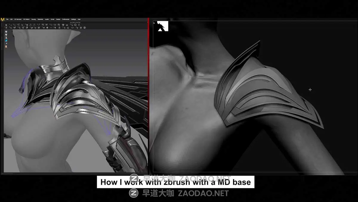 Zbrush/Substance Painter创建动漫角色盔甲衣服模型视频教程 HOW I CREATE ARMOR & CLOTHES with Marvelous Designer插图5 Zbrush/Substance Painter创建动漫角色盔甲衣服模型视频教程 HOW I CREATE ARMOR & CLOTHES with Marvelous Designer插图5