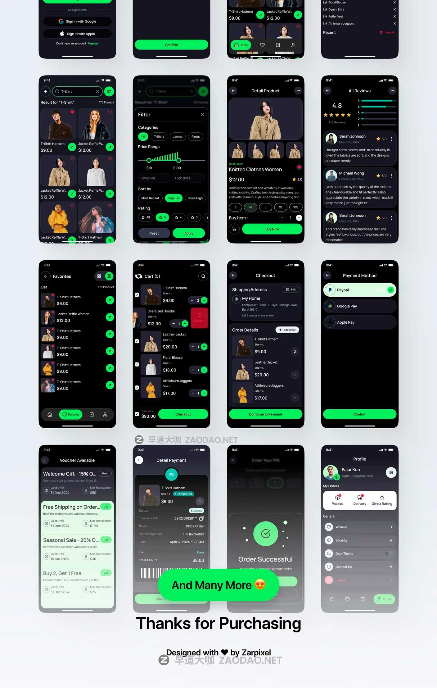 110+屏时尚双配色时装服装电商商城购物APP UI界面设计Figma模板套件素材 Shopnest – Ecommerce Mobile App UI Kit插图8 110+屏时尚双配色时装服装电商商城购物APP UI界面设计Figma模板套件素材 Shopnest – Ecommerce Mobile App UI Kit插图8