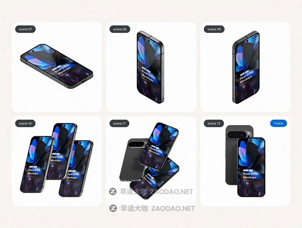 12款谷歌Google Pixel 9 Pro手机UI广告设计展现效果图PS贴图样机模板 Google Pixel 9 Pro Mockups插图5 12款谷歌Google Pixel 9 Pro手机UI广告设计展现效果图PS贴图样机模板 Google Pixel 9 Pro Mockups插图5