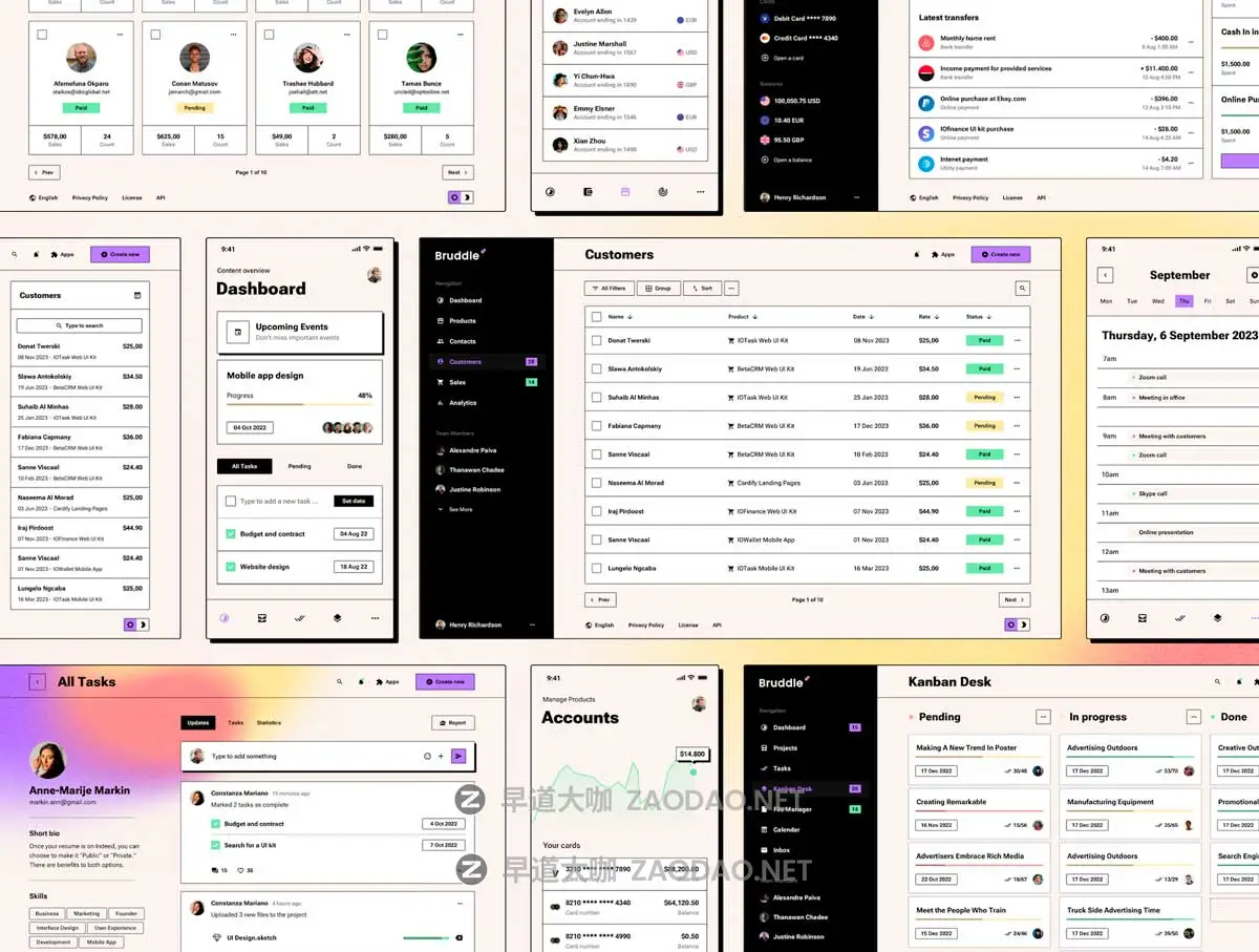 360+屏新野蛮主义SaaS电商服务仪表盘用户界面WEB UI设计模板Figma/Sketch格式素材 Bruddle – Neo brutalism UI kit for SaaS Dashboards插图9 360+屏新野蛮主义SaaS电商服务仪表盘用户界面WEB UI设计模板Figma/Sketch格式素材 Bruddle – Neo brutalism UI kit for SaaS Dashboards插图9
