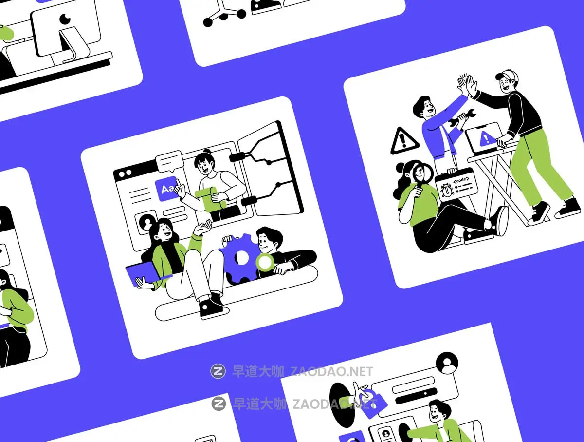 10款创意白领办公室协作办公场景插图插画Ai/Figma矢量设计素材 Developer Club Illustration Pack插图2 10款创意白领办公室协作办公场景插图插画Ai/Figma矢量设计素材 Developer Club Illustration Pack插图2