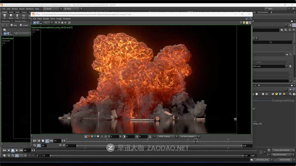Houdini创建爆炸破坏电影特效视频教程 中英文字幕 Houdini Explosion and Destruction | Introduction Course插图2
