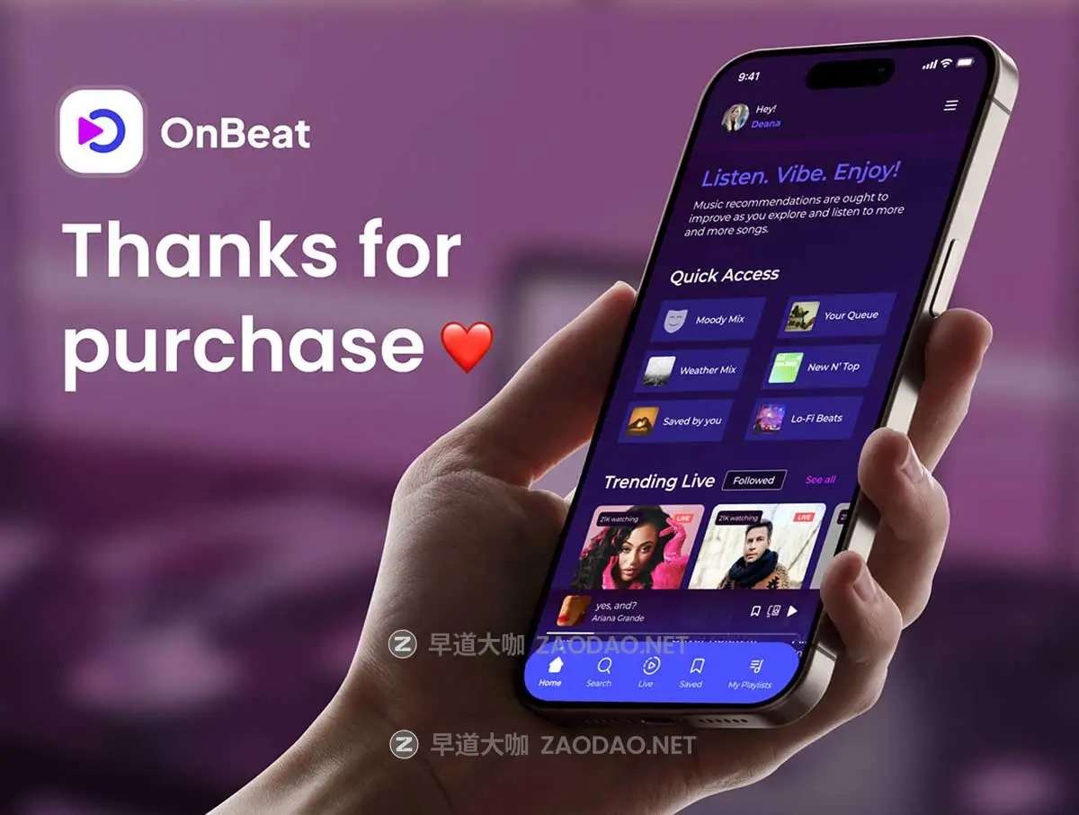 30+屏高级音乐流媒体歌曲播放器APP UI界面设计Figma模板素材 OnBeat – Music Listening & Streaming App插图9 30+屏高级音乐流媒体歌曲播放器APP UI界面设计Figma模板素材 OnBeat – Music Listening & Streaming App插图9