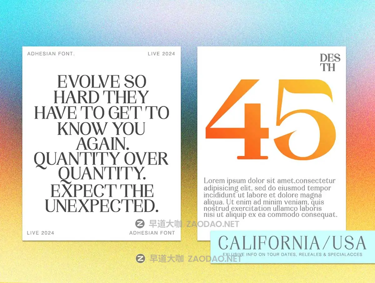 优雅几何风格欧美海报杂志标题Logo设计PSAI无衬线英文字体安装包素材 Adhesian Font插图4 优雅几何风格欧美海报杂志标题Logo设计PSAI无衬线英文字体安装包素材 Adhesian Font插图4