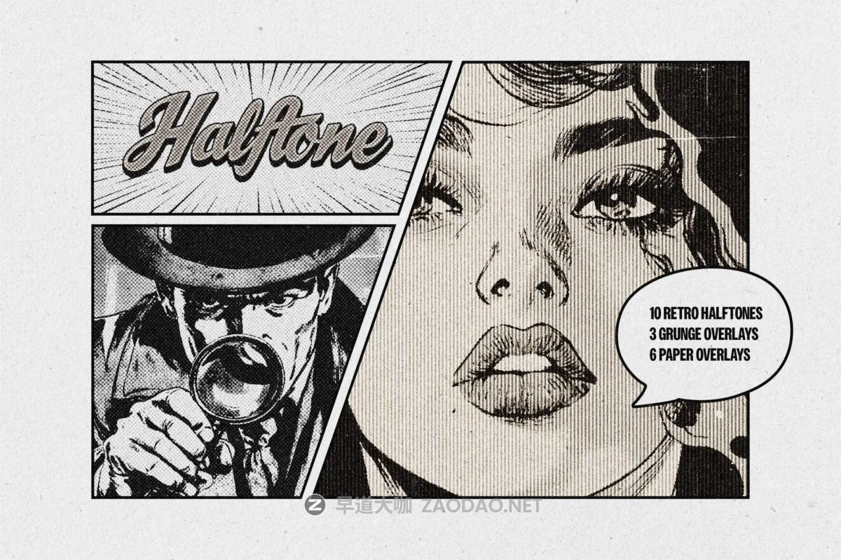 复古做旧划痕破损老式漫画半调印刷照片效果PS特效滤镜插件样机素材 Retro Print Photo Effect插图10 复古做旧划痕破损老式漫画半调印刷照片效果PS特效滤镜插件样机素材 Retro Print Photo Effect插图10