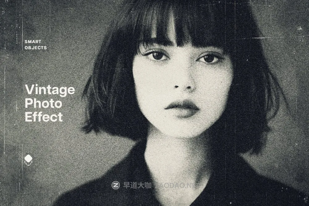 复古黑色划痕粒状老式照片效果ps特效滤镜样机 Vintage Noir Photo Effect插图 复古黑色划痕粒状老式照片效果ps特效滤镜样机 Vintage Noir Photo Effect插图