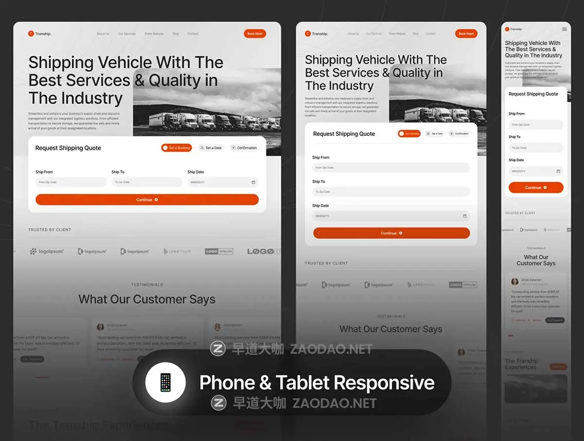 32+屏响应式物流快递送货运输网站界面WEB UI设计Figma模板素材 Tranship. Logistic Web Design插图1 32+屏响应式物流快递送货运输网站界面WEB UI设计Figma模板素材 Tranship. Logistic Web Design插图1