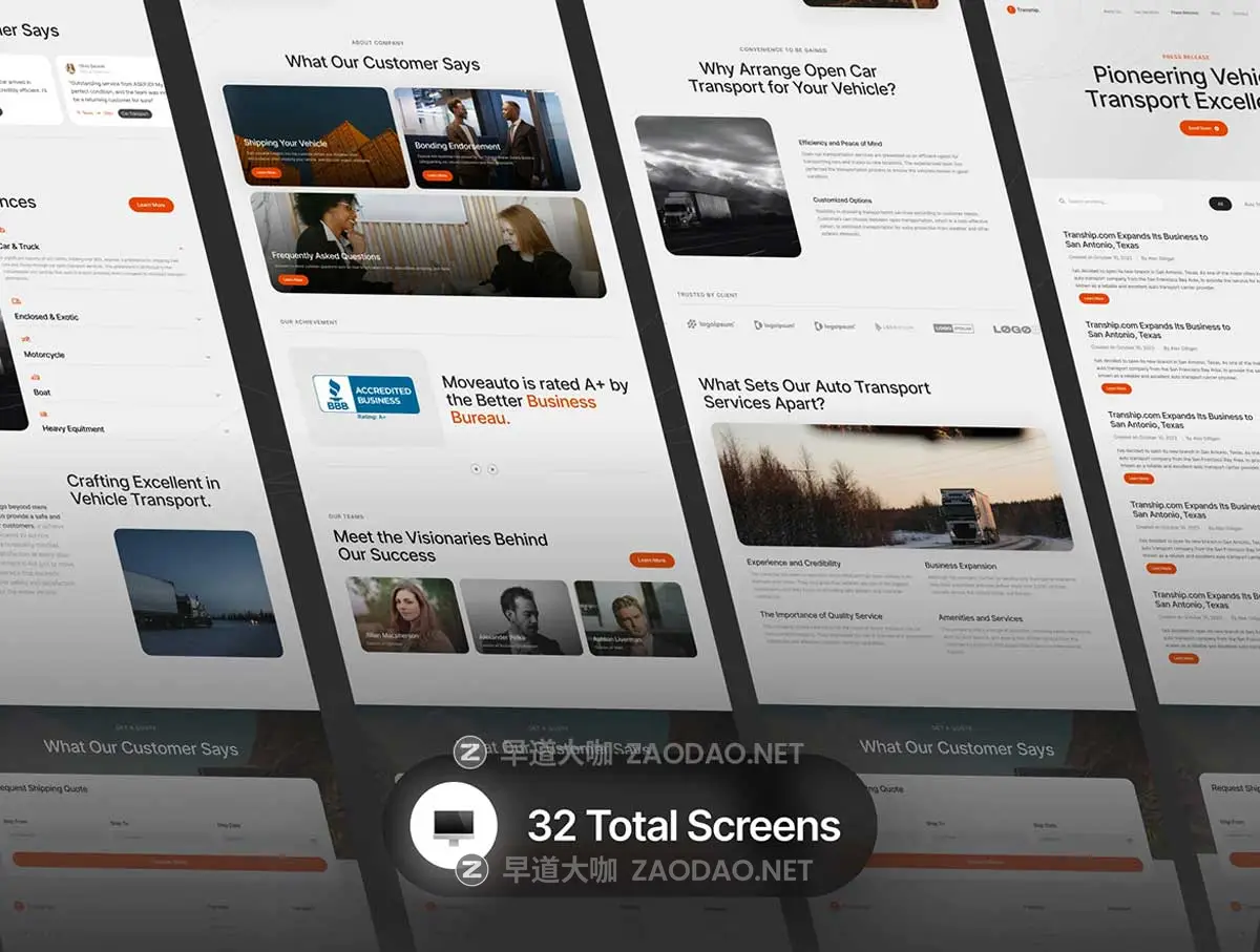 32+屏响应式物流快递送货运输网站界面WEB UI设计Figma模板素材 Tranship. Logistic Web Design插图4 32+屏响应式物流快递送货运输网站界面WEB UI设计Figma模板素材 Tranship. Logistic Web Design插图4