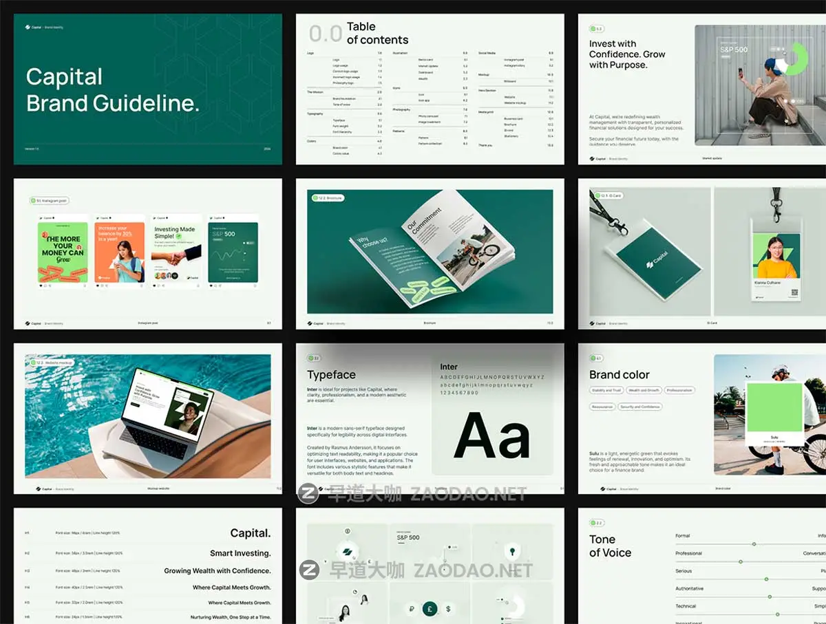 50+屏高级品牌VI识别系统使用规范指南手册设计Figma模板素材 Capital – Brand Identity Guideline插图8 50+屏高级品牌VI识别系统使用规范指南手册设计Figma模板素材 Capital – Brand Identity Guideline插图8
