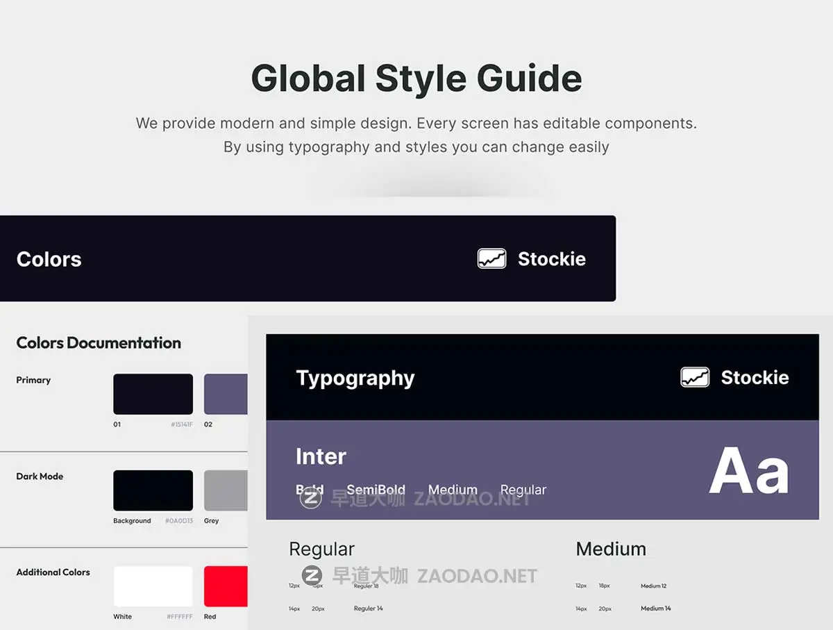 40+屏极简股票基金理财APP应用程序UI界面设计Figma模板套件 Stokie – Stock Market UI Kit App插图2 40+屏极简股票基金理财APP应用程序UI界面设计Figma模板套件 Stokie – Stock Market UI Kit App插图2