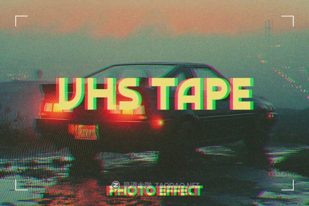 复古故障错位老式CRT信号失真模拟照片效果ps特效滤镜样机 Vintage VHS Tape Photo Effect插图 复古故障错位老式CRT信号失真模拟照片效果ps特效滤镜样机 Vintage VHS Tape Photo Effect插图