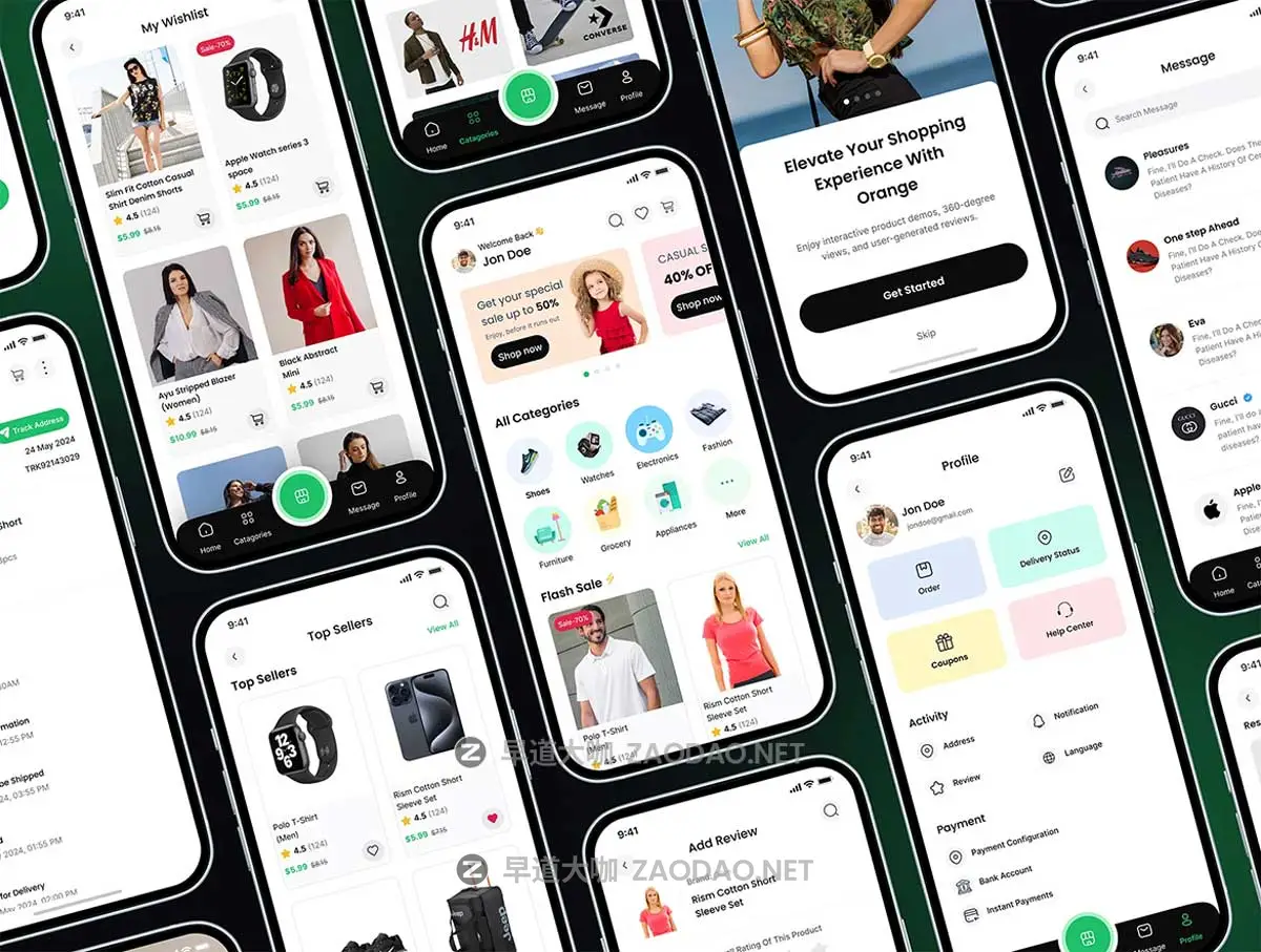 40+屏时尚在线购物电子商城商店应用程序APP UI界面设计Figma模板 Online E-Commerce Mobile App UI Design插图3 40+屏时尚在线购物电子商城商店应用程序APP UI界面设计Figma模板 Online E-Commerce Mobile App UI Design插图3