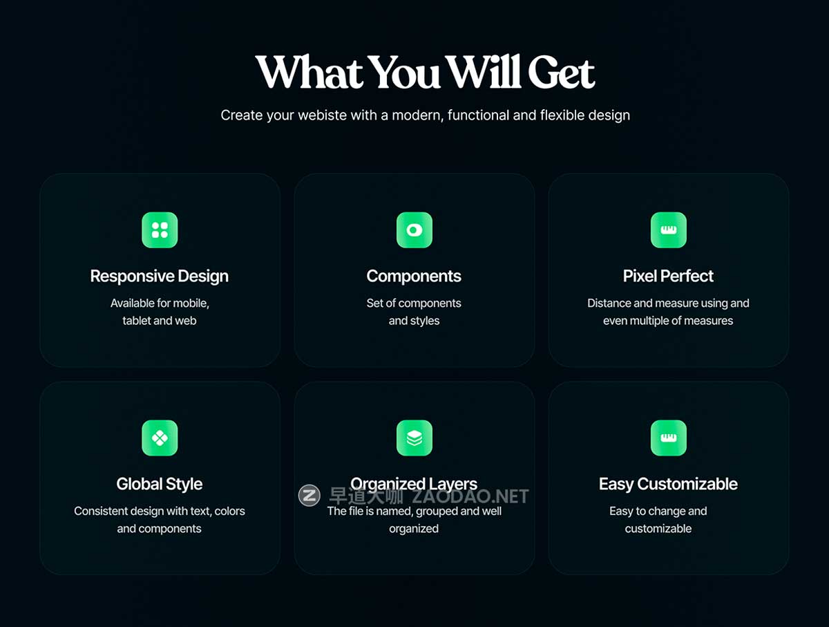 26+屏暗黑系SaaS数字网络服务平台网站界面WEB UI设计Figma模板素材 Stain – Saas Website Template插图1 26+屏暗黑系SaaS数字网络服务平台网站界面WEB UI设计Figma模板素材 Stain – Saas Website Template插图1