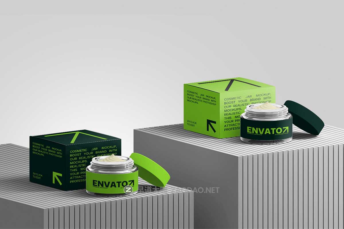 高级化妆品面霜包装罐包装盒设计展示PS贴图样机MOCKUP模板素材 Cosmetic Jar Mockup | Minimalist插图2 高级化妆品面霜包装罐包装盒设计展示PS贴图样机MOCKUP模板素材 Cosmetic Jar Mockup | Minimalist插图2