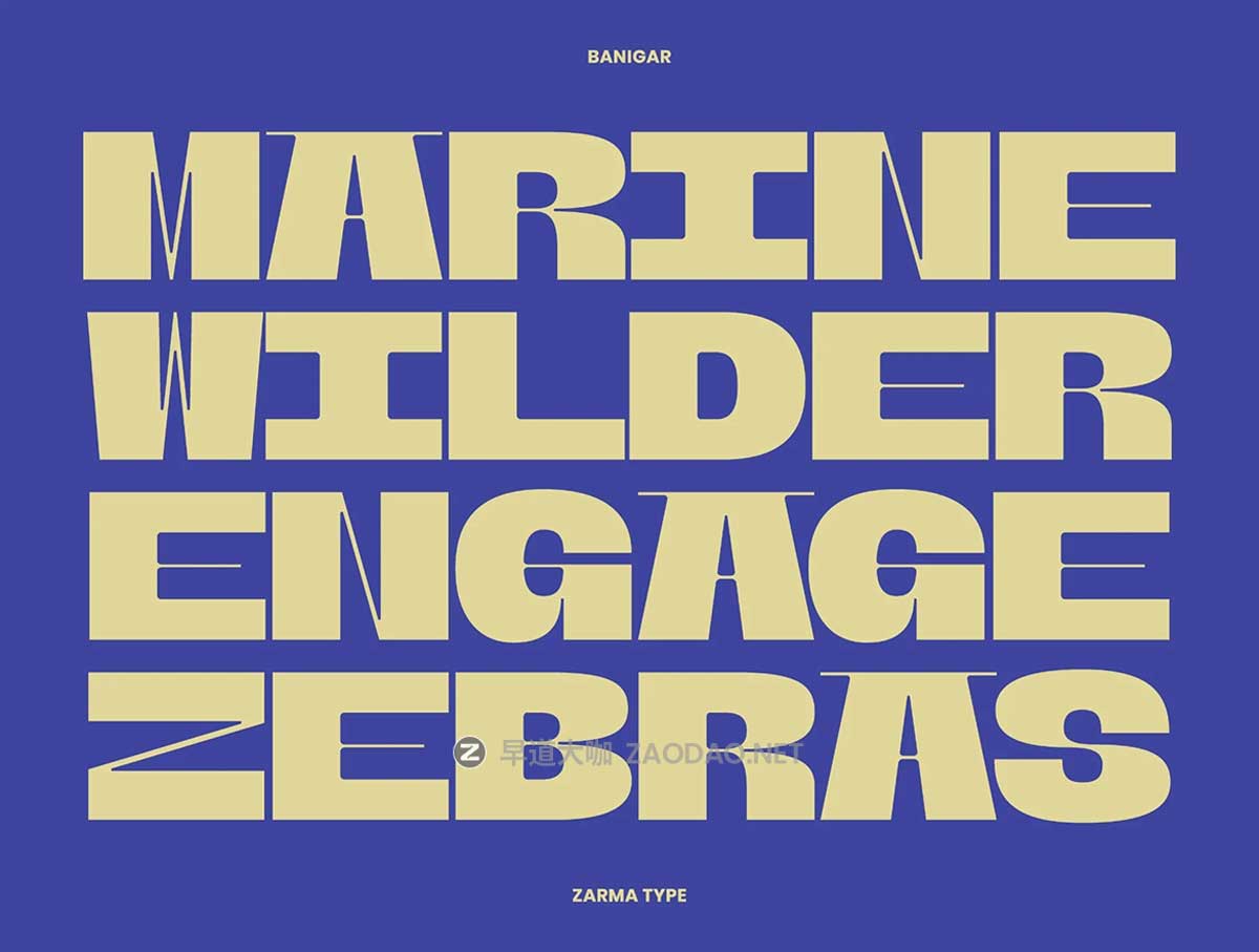 现代实验性徽标Logo标题设计时尚前卫无衬PSAI线大写英文字体安装包 Banigar Font插图3