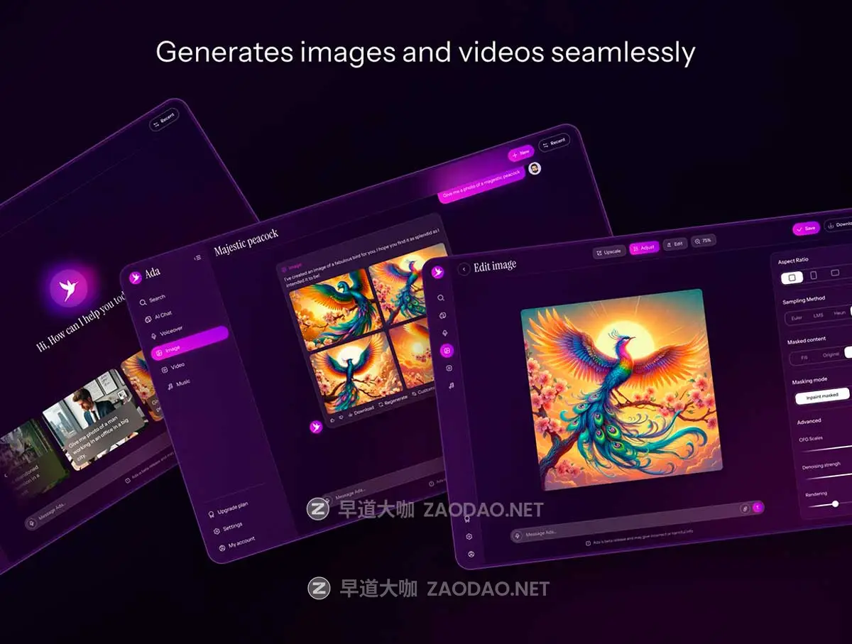 84屏响应式AI智能搜索图像图片视频生成器网站WEB UI界面设计Figma模板套件 Ada UI Kit插图6 84屏响应式AI智能搜索图像图片视频生成器网站WEB UI界面设计Figma模板套件 Ada UI Kit插图6