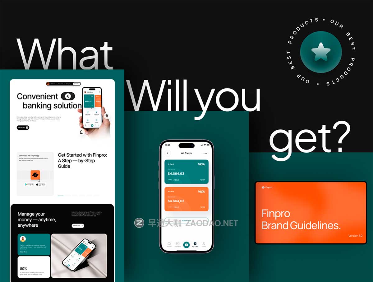 40+屏响应式SaaS数字银行服务网站WEB UI界面设计Figma模板+源码素材 Finpro – Creative Asset Bundle插图1