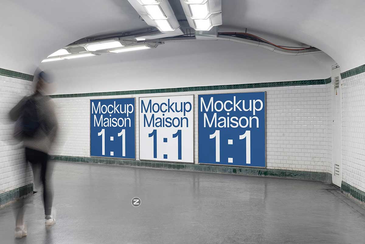 12款国外巴黎街头楼体地铁横幅广告牌海报设计展示PS贴图样机模板素材 Mockup.Maison – Paris Billboard & Poster Mockup Collection Vol 1插图11