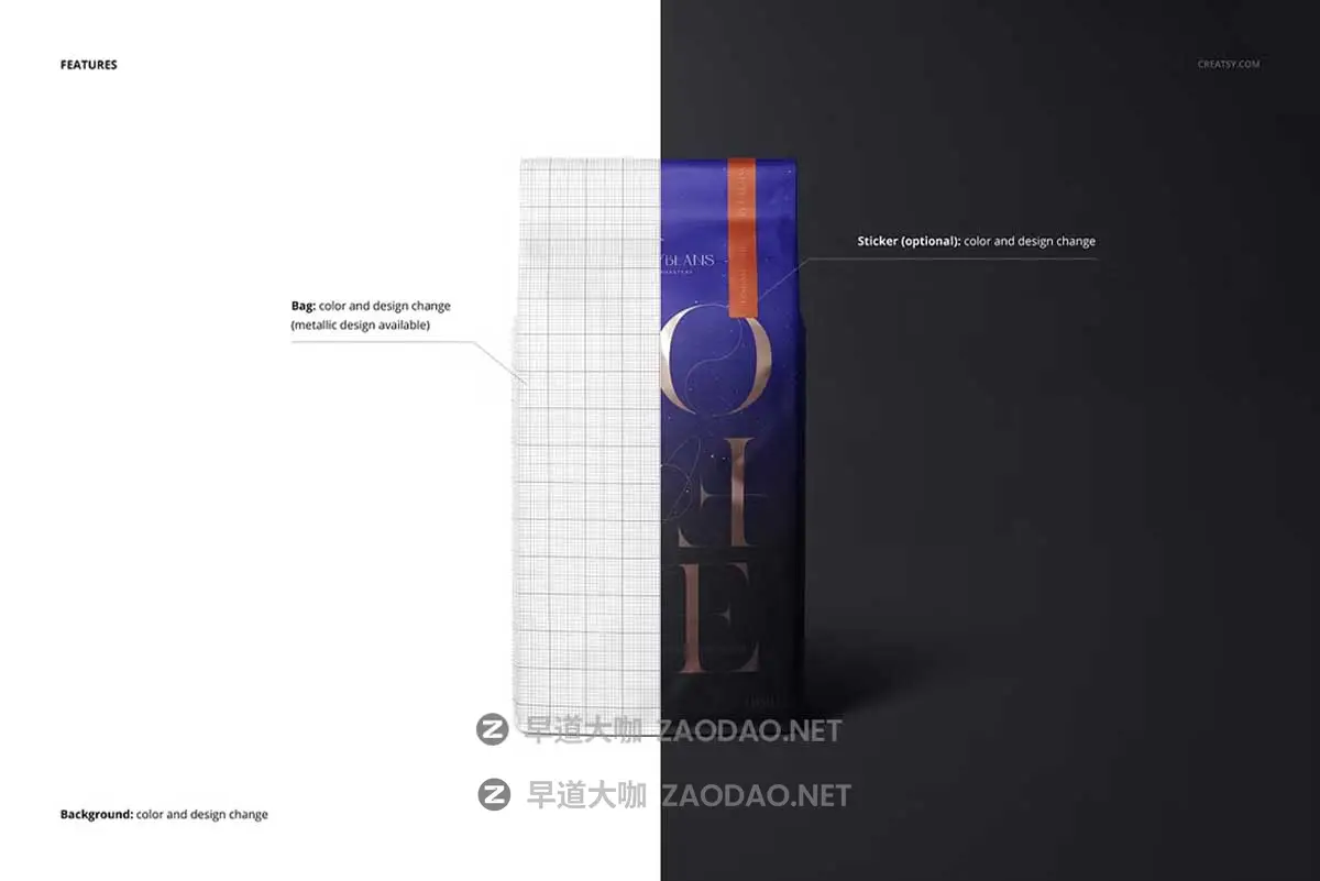 16款暗黑系国外风咖啡豆包装塑料袋外观设计效果图PS贴图样机MOCKUP模板素材 Coffee Bag Mockup Set插图2 16款暗黑系国外风咖啡豆包装塑料袋外观设计效果图PS贴图样机MOCKUP模板素材 Coffee Bag Mockup Set插图2