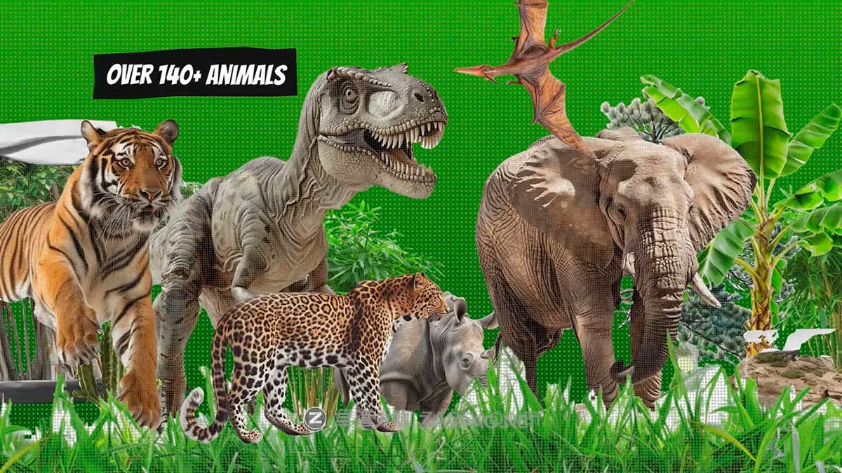 Fcpx插件 2000+组复古拼贴艺术食物动物人物雕像建筑景点潮流剪切画元素定格动画素材 Cutout Craft For Fcpx插图8 Fcpx插件 2000+组复古拼贴艺术食物动物人物雕像建筑景点潮流剪切画元素定格动画素材 Cutout Craft For Fcpx插图8