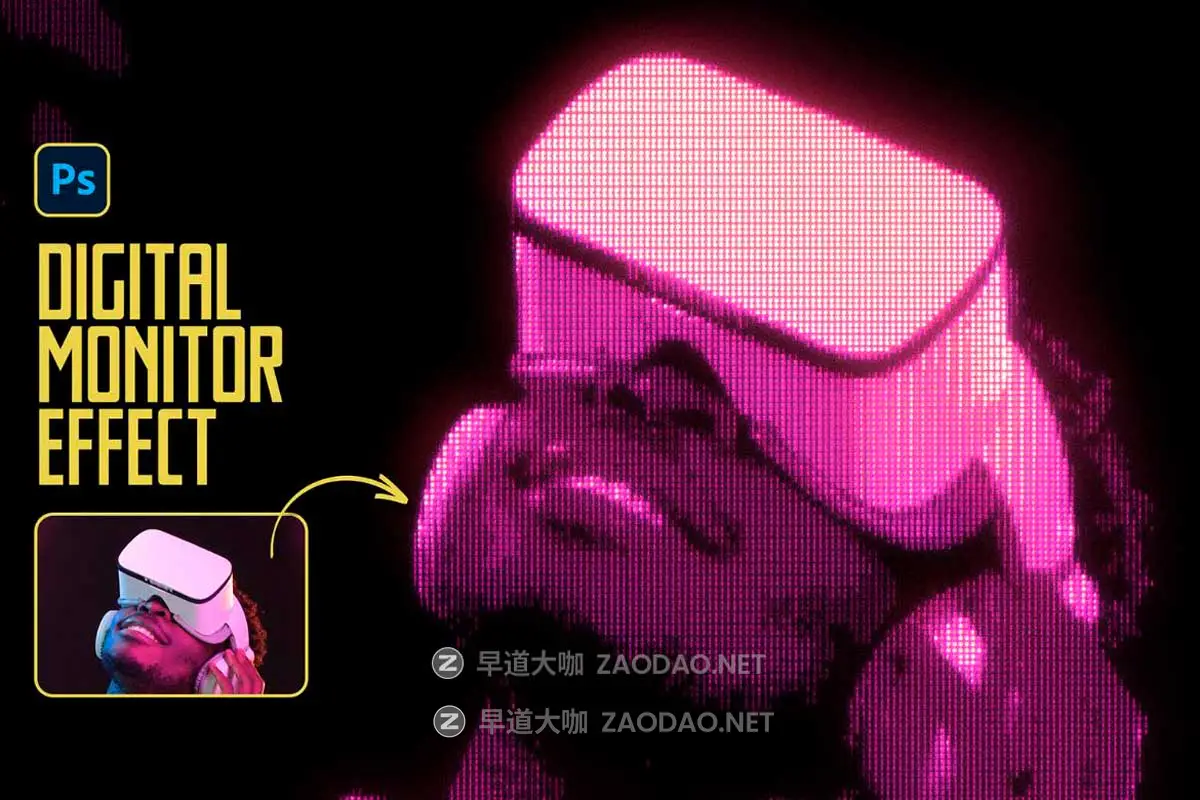 复古CRT赛博朋克像素颗粒LED屏幕照片效果PS修图特效滤镜插件设计素材 Digital Monitor Photo Effect插图4 复古CRT赛博朋克像素颗粒LED屏幕照片效果PS修图特效滤镜插件设计素材 Digital Monitor Photo Effect插图4