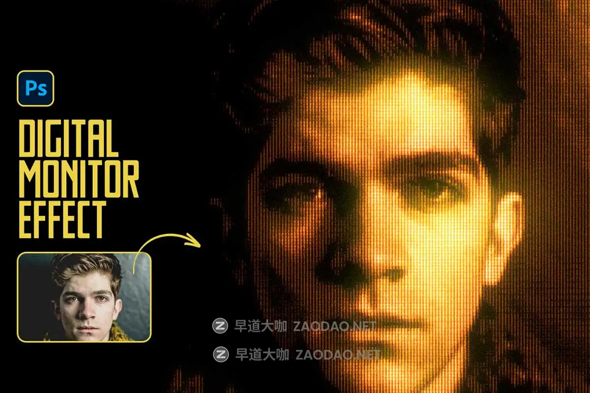 复古CRT赛博朋克像素颗粒LED屏幕照片效果PS修图特效滤镜插件设计素材 Digital Monitor Photo Effect插图5 复古CRT赛博朋克像素颗粒LED屏幕照片效果PS修图特效滤镜插件设计素材 Digital Monitor Photo Effect插图5