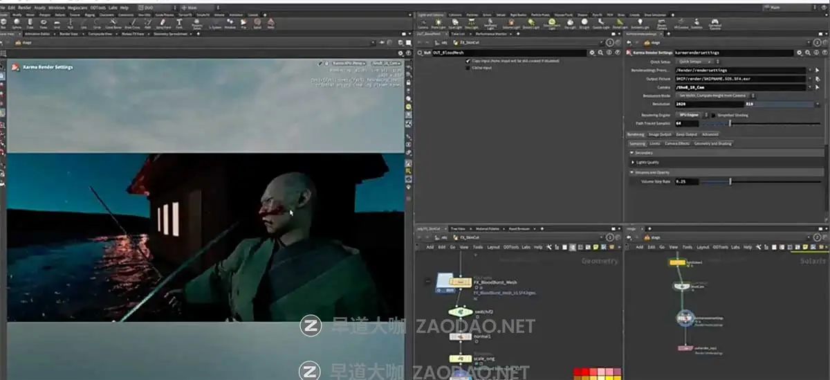 Houdini逼真日本武士打斗受伤血液斩首雨水场景特效教程 中英文字幕 Epic VFX Creation with Houdini: The Samurais’ Secrets插图4 Houdini逼真日本武士打斗受伤血液斩首雨水场景特效教程 中英文字幕 Epic VFX Creation with Houdini: The Samurais’ Secrets插图4